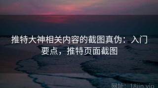 推特大神相关内容的截图真伪：入门要点，推特页面截图