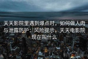 天天影院里遇到爆点时，如何做人肉与泄露防护：风险提示，天天电影院现在叫什么