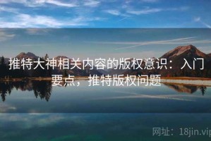推特大神相关内容的版权意识：入门要点，推特版权问题