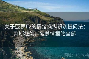 关于菠萝TV的情绪操纵识别提问法：判断框架，菠萝情报站全部