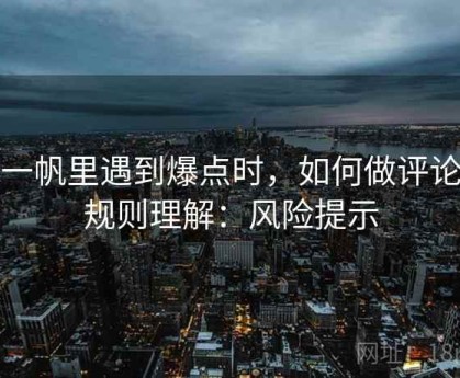 爱一帆里遇到爆点时，如何做评论区规则理解：风险提示