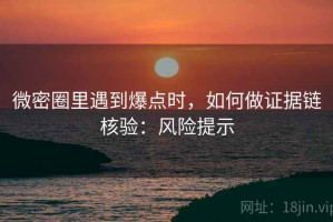 微密圈里遇到爆点时，如何做证据链核验：风险提示