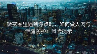 微密圈里遇到爆点时，如何做人肉与泄露防护：风险提示