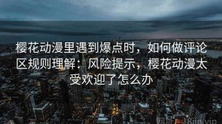 樱花动漫里遇到爆点时，如何做评论区规则理解：风险提示，樱花动漫太受欢迎了怎么办