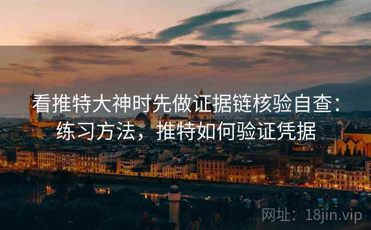 看推特大神时先做证据链核验自查：练习方法，推特如何验证凭据