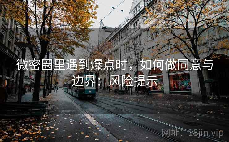 微密圈里遇到爆点时，如何做同意与边界：风险提示