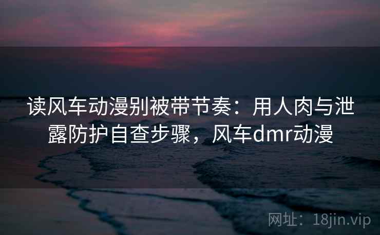 读风车动漫别被带节奏:用人肉与泄露防护自查步骤,风车dmr动漫 读风车动漫别被带节奏:用人肉与泄露防护自查步骤,风车dmr动漫