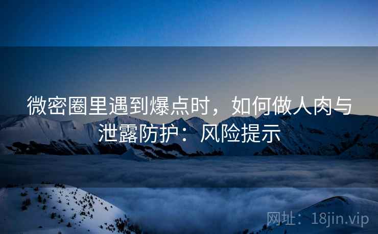 微密圈里遇到爆点时，如何做人肉与泄露防护：风险提示